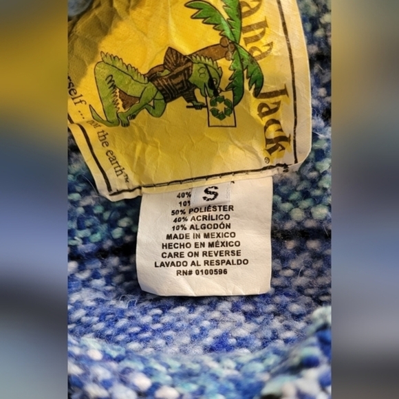 Iguana Jack Vintage Drug Rug‎ Mexican Baja Jacket Size Small Unisex - Picture 4 of 5